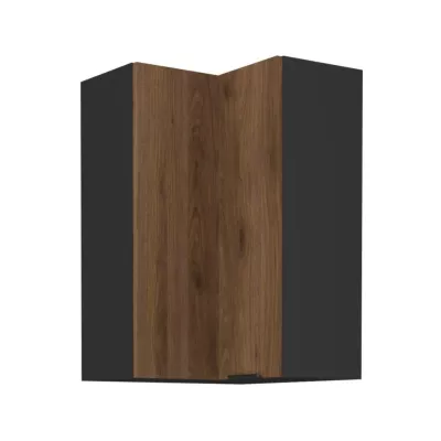 Magas sarokszekrény TOVA 2 - 60x60 cm, okapi dió / fekete