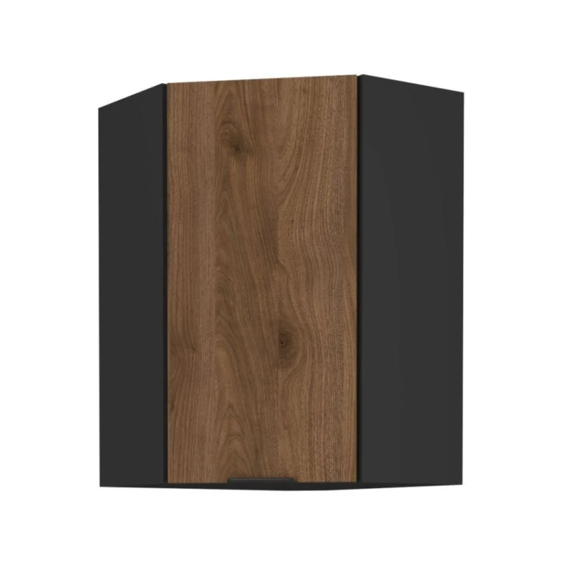 Magas sarokszekrény TOVA 1 - 60x60 cm, okapi dió / fekete