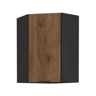 Magas sarokszekrény TOVA 1 - 60x60 cm, okapi dió / fekete