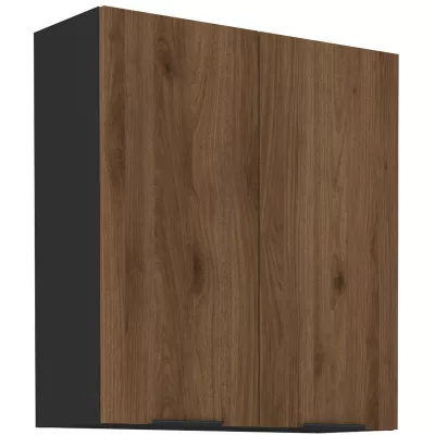 TOVA magas faliszekrény - szélesség 80 cm, okapi diófa / fekete
