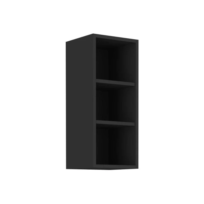 Felső nyitott szekrény SAJU - szélesség 30 cm, fekete