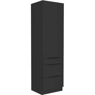 SAJU fiókos élelmiszerszekrény - szélesség 60 cm, fekete
