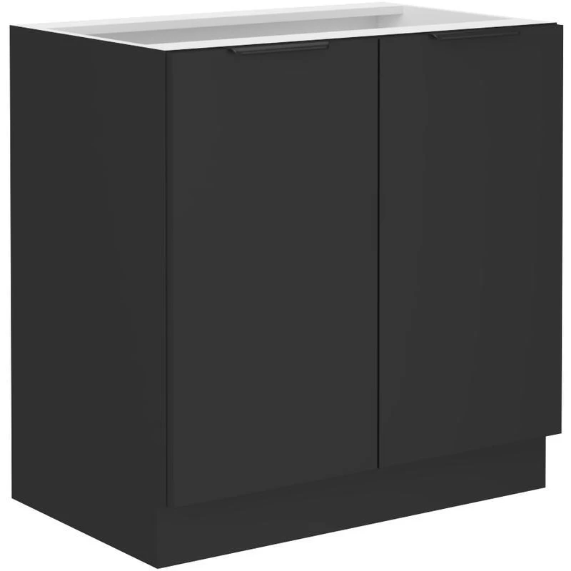 Alsó kétajtós szekrény SAJU - szélesség 80 cm, fekete