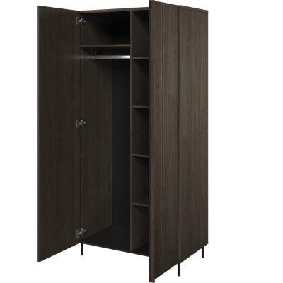 Kétajtós szekrény 92 cm MEXIA - portland kőris / fekete