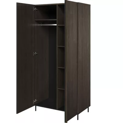 Kétajtós szekrény 92 cm MEXIA - portland kőris / fekete