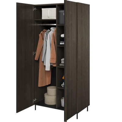 Kétajtós szekrény 92 cm MEXIA - portland kőris / fekete