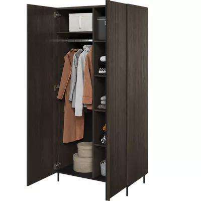 Kétajtós szekrény 92 cm MEXIA - portland kőris / fekete
