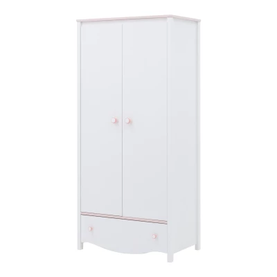 Gyerek gardrób 85 cm MISE - fehér / rózsaszín
