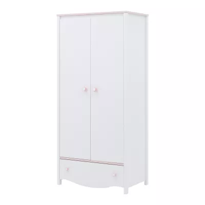 Gyerek gardrób 85 cm MISE - fehér / rózsaszín