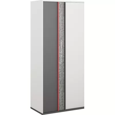 Kétajtós szekrény 90 cm PAMPA - fehér / grafitszürke