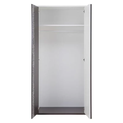 Kétajtós szekrény 90 cm PAMPA - fehér / grafitszürke