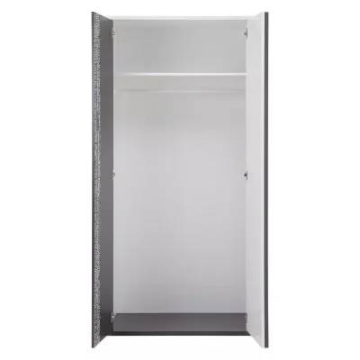 Kétajtós szekrény 90 cm PAMPA - fehér / grafitszürke