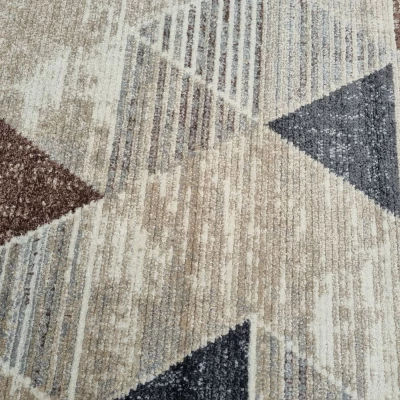 Geometrikus darab szőnyeg 140x190 cm OZAN - bézs / szürke