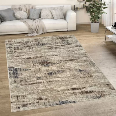 Absztrakt darab szőnyeg 60x100 cm OZAN - bézs / szürke
