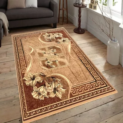 Mintás szőnyeg 70x130 cm LUKEN - bézs / barna