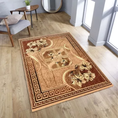 Mintás szőnyeg 70x130 cm LUKEN - bézs / barna