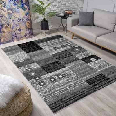 Geometrikus szőnyeg 200x400 cm LUKEN - szürke