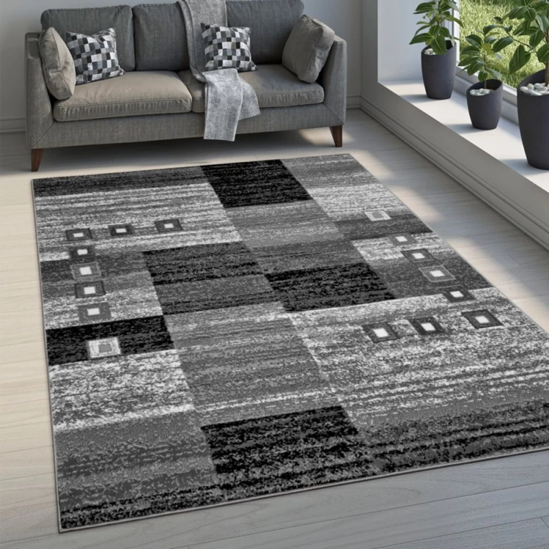 Geometrikus szőnyeg 200x400 cm LUKEN - szürke