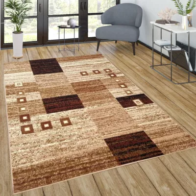 Geometrikus szőnyeg 70x130 cm LUKEN - bézs
