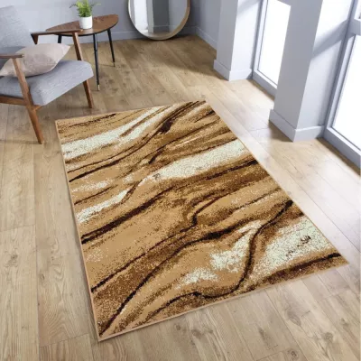 Téglalap alakú szőnyeg 80x150 cm LUKEN - bézs / barna