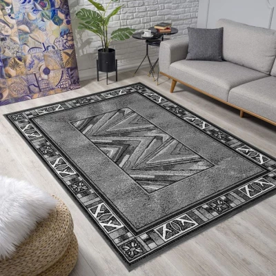 Mintás szőnyegdarab 200x400 cm LUKEN - szürke