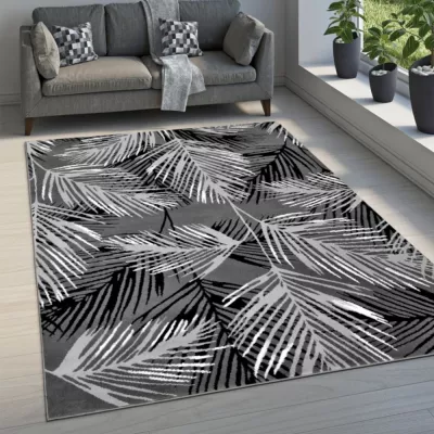 Szőnyeg 250x350 cm LUKEN mintás - szürke / fekete