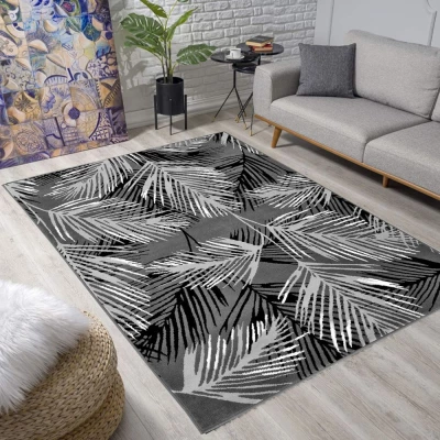 Szőnyeg 160x220 cm LUKEN mintás - szürke / fekete