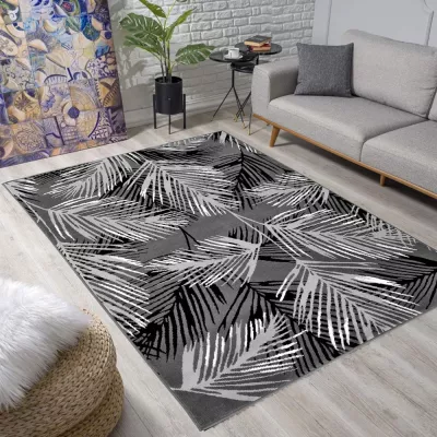 Szőnyeg 160x220 cm LUKEN mintás - szürke / fekete