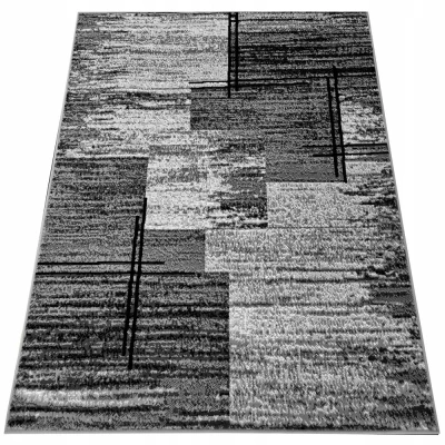 Szőnyeg 160x220 cm LUKEN téglalap alakú - szürke / fekete
