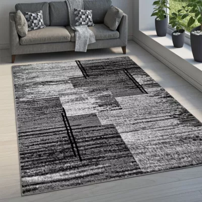 Szőnyeg 160x220 cm LUKEN téglalap alakú - szürke / fekete