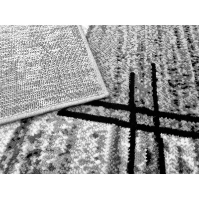 LUKEN téglalap alakú szőnyegdarab 150x300 cm - szürke / fekete