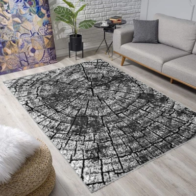 Szőnyeg 160x220 cm LUKEN modern - szürke / fekete