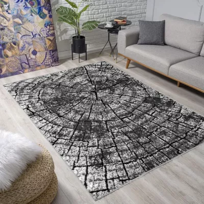 Szőnyeg 160x220 cm LUKEN modern - szürke / fekete