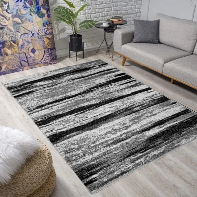 Szőnyeg 160x220 cm LUKEN absztrakt - szürke