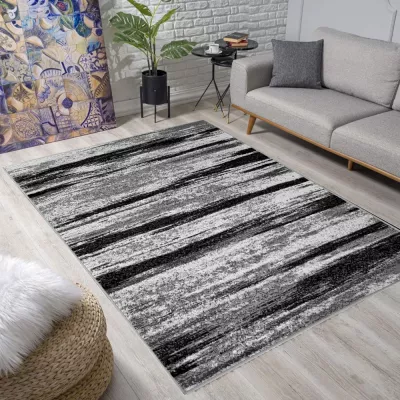 Szőnyeg 80x150 cm LUKEN absztrakt - szürke