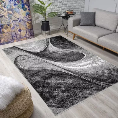 Absztrakt szőnyegdarab 160x220 cm LUKEN - szürke