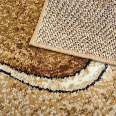 Absztrakt szőnyegdarab 70x130 cm LUKEN - bézs
