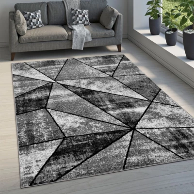 Geometrikus darab szőnyeg 140x190 cm LUKEN - szürke