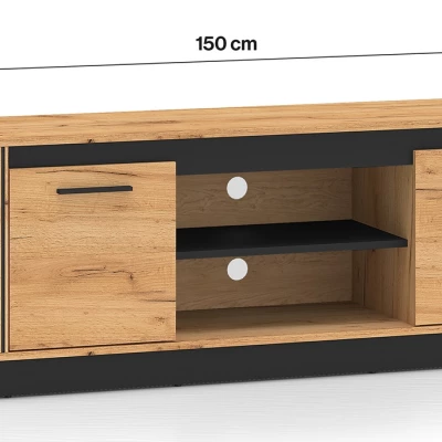 MING TV állvány - artisan tölgyfa arany / fekete