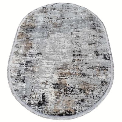 Ovális darab szőnyeg 80x150 cm STEFANO - szürke / fekete