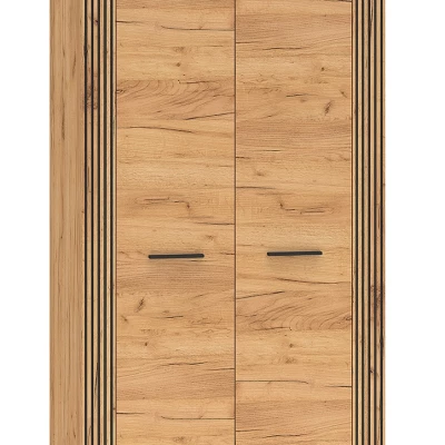 Kétajtós szekrény 92 cm MING - artisan tölgyfa arany / fekete