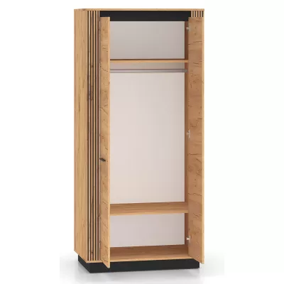 Kétajtós szekrény 92 cm MING - artisan tölgyfa arany / fekete