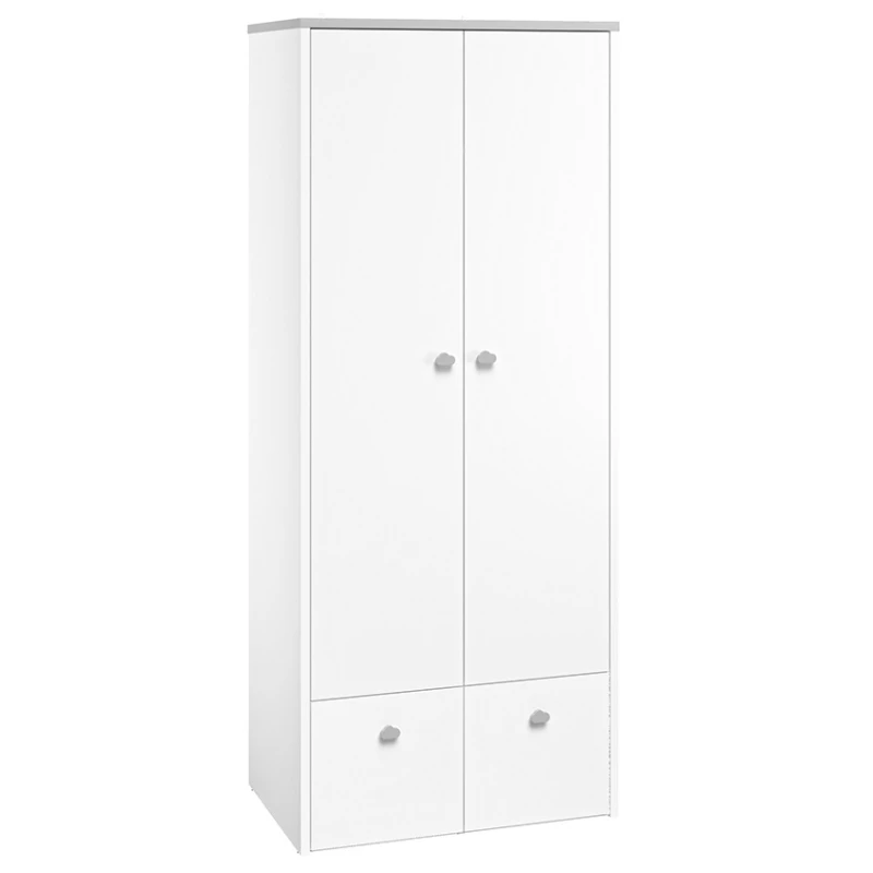 Fiókos szekrény 80 cm BENGAL - fehér / ezüstszürke