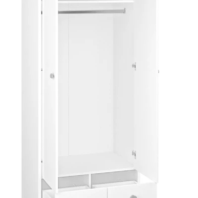 Fiókos szekrény 80 cm BENGAL - fehér / ezüstszürke