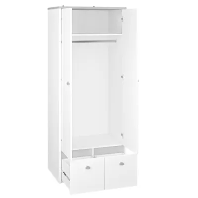 Fiókos szekrény 80 cm BENGAL - fehér / ezüstszürke