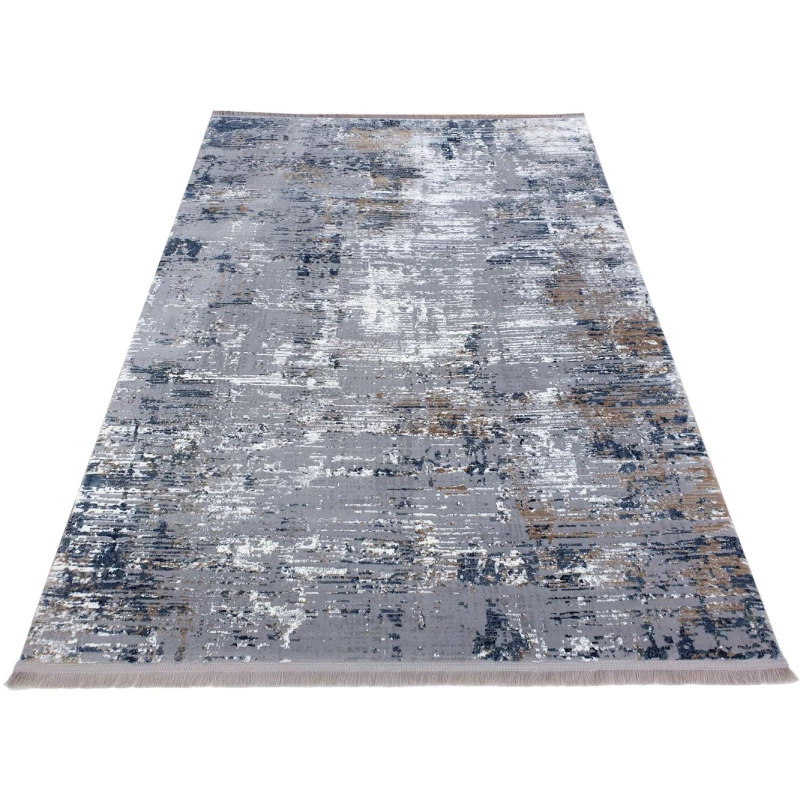Téglalap alakú szőnyegdarab 160x220 cm STEFANO - szürke / kék / fehér