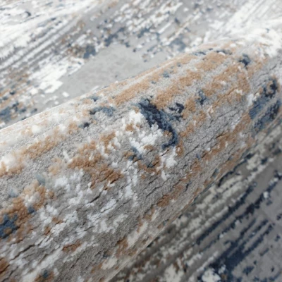 Téglalap alakú szőnyegdarab 160x220 cm STEFANO - szürke / kék / fehér