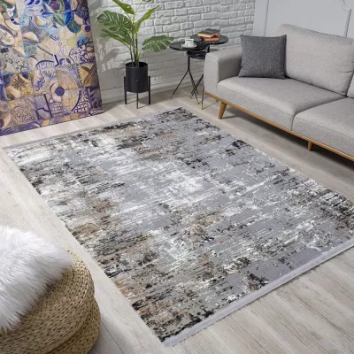 Téglalap alakú szőnyegdarab 200x290 cm STEFANO - szürke / fekete