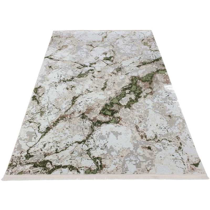 Téglalap alakú szőnyeg 80x150 cm STEFANO - krém / zöld