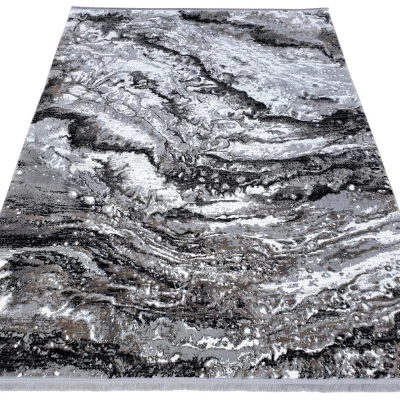 Téglalap alakú szőnyeg 160x220 cm STEFANO - szürke / fekete
